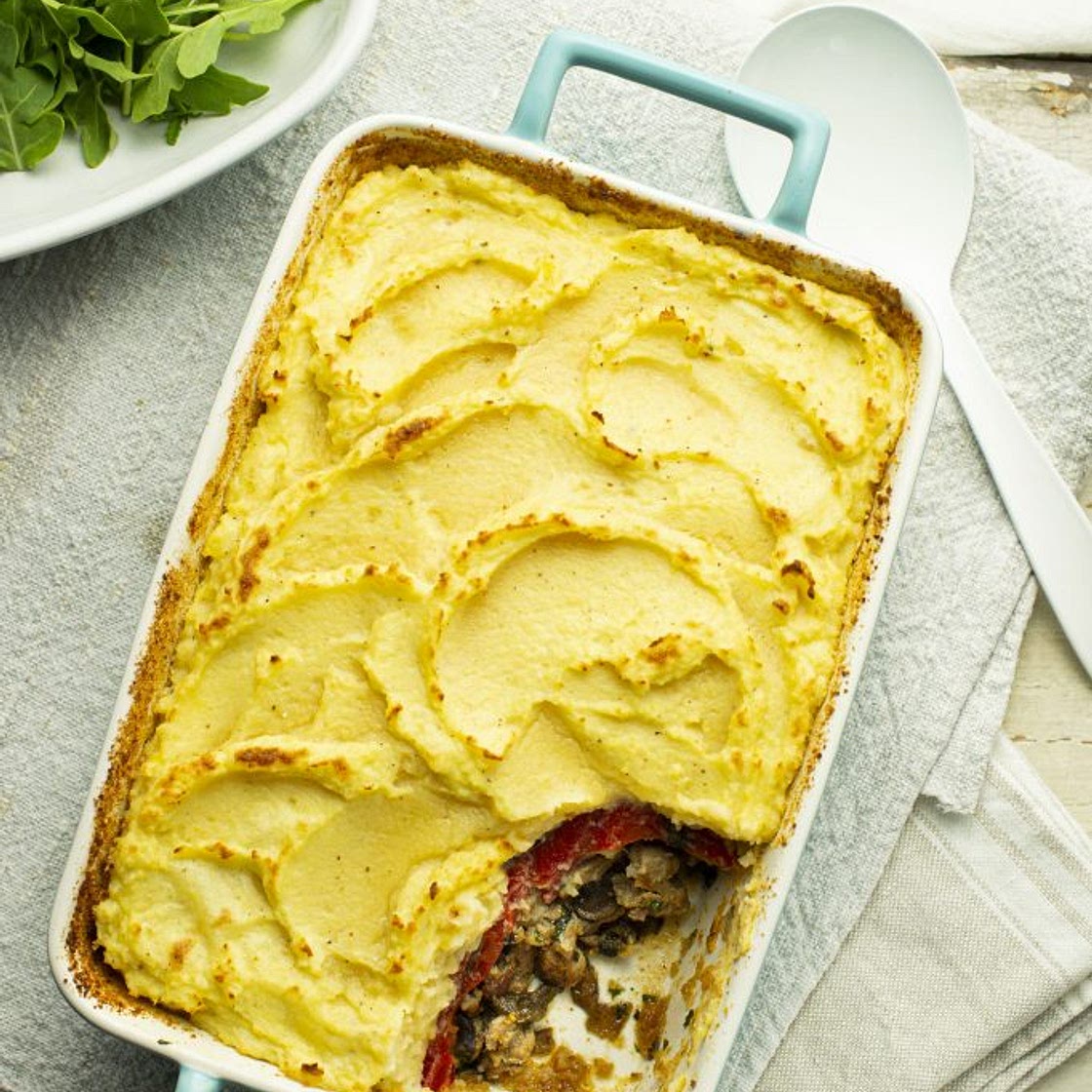 Parmentier de saucisses italiennes et champignons