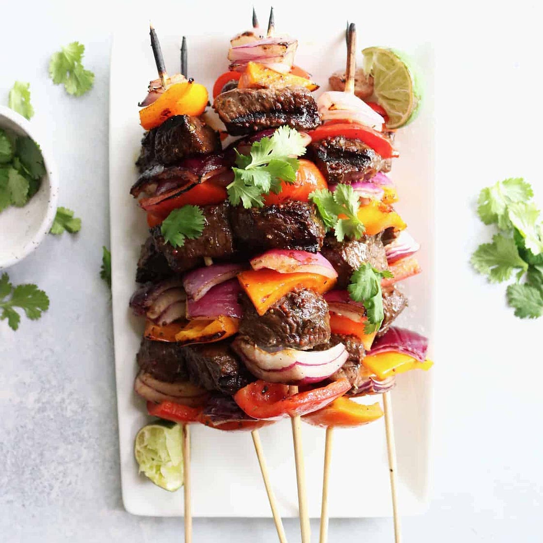 Grilled Pepper + Steak Kabobs