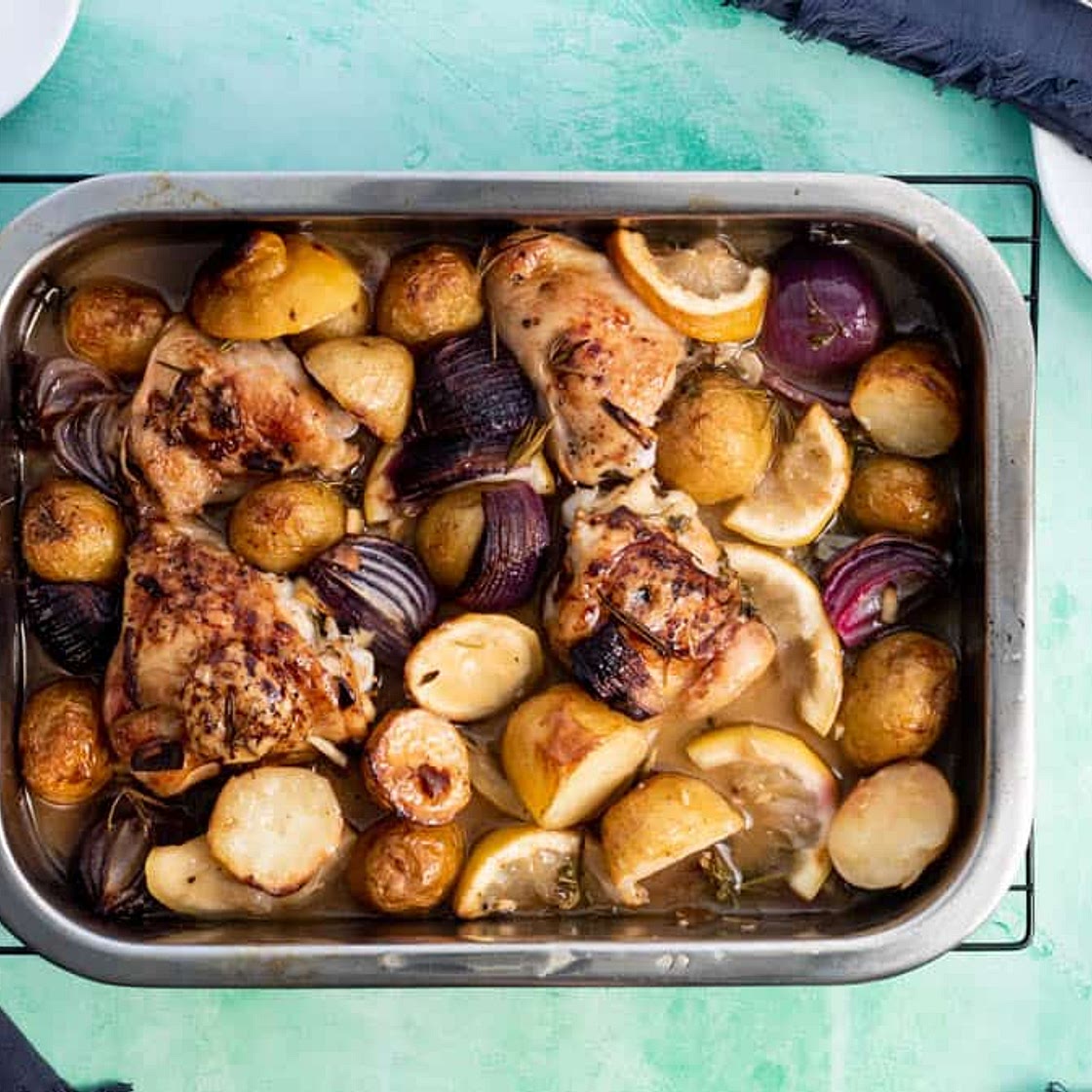 Honey Lemon Chicken Tray Bake With Potatoes