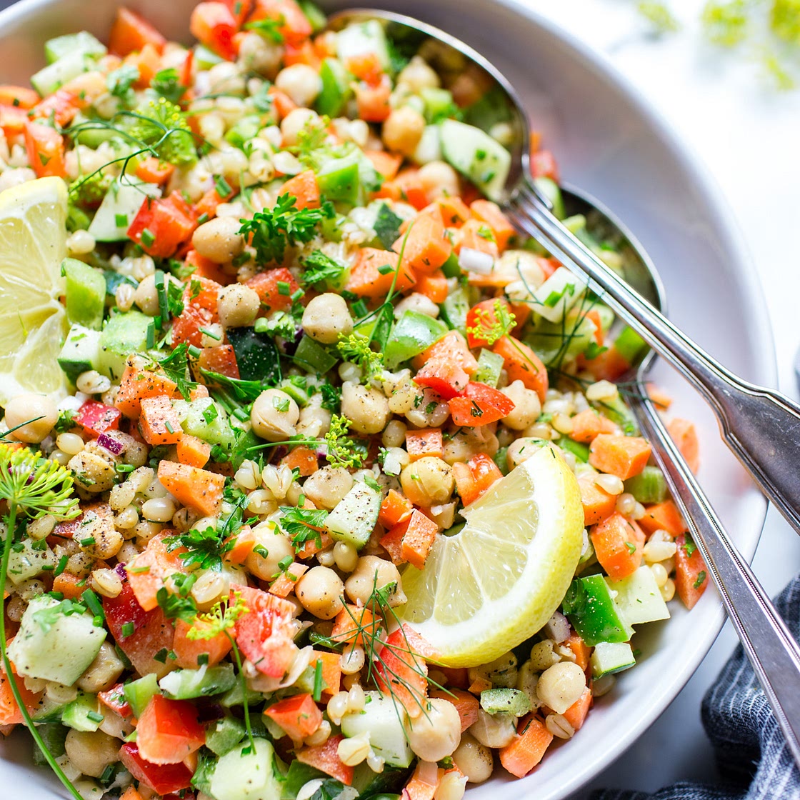 Crunchy Garbanzo Summer Salad with Creamy Dill Dressing Recipe