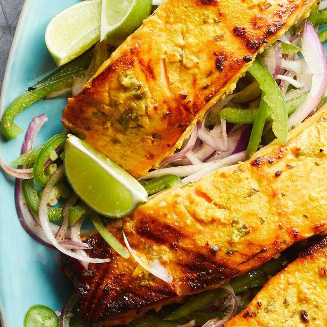 Yogurt-Marinated Salmon Fillets (Dahi Machhali Masaledar)