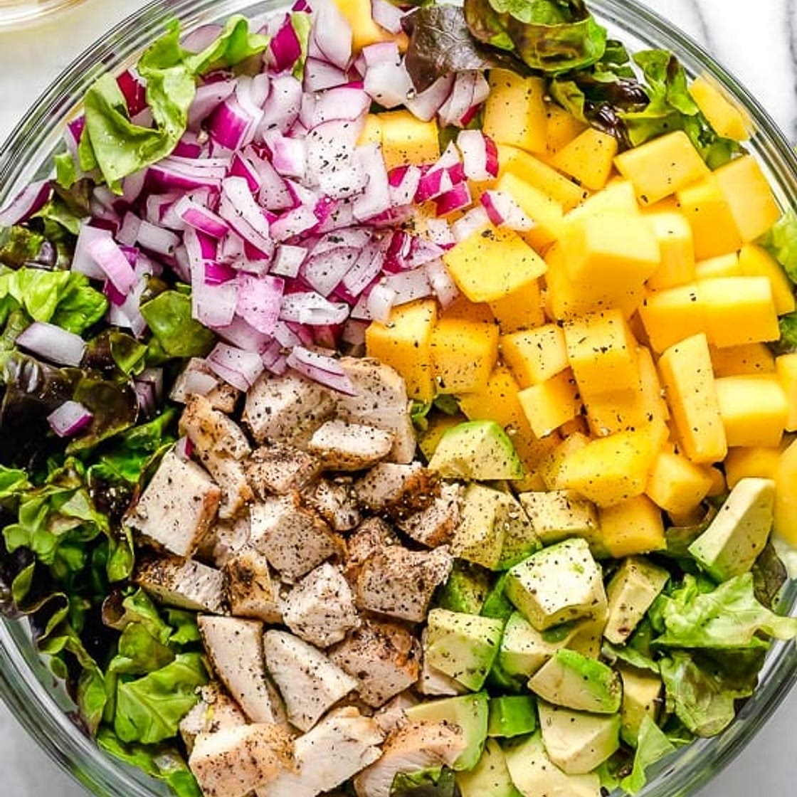 Grilled Chicken Avocado and Mango Salad