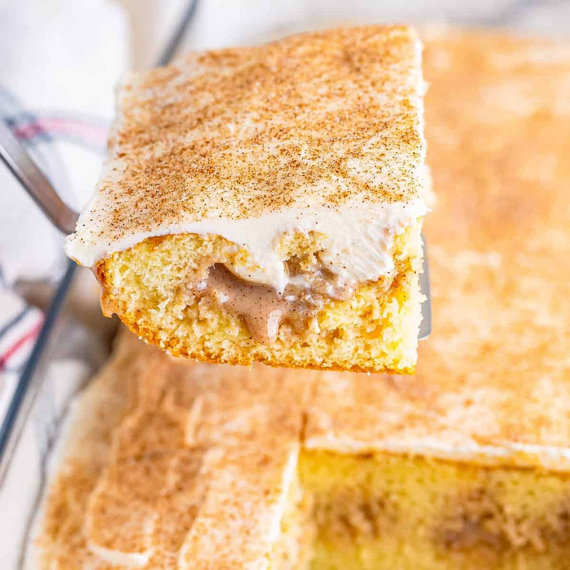 Cinnamon Roll Poke Cake