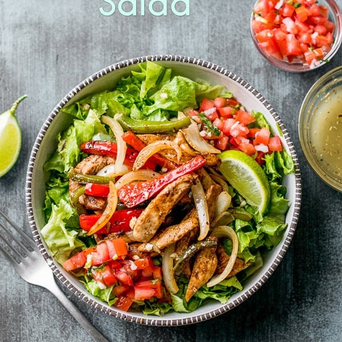 Chicken Fajita Salad With Cumin-Lime Dressing