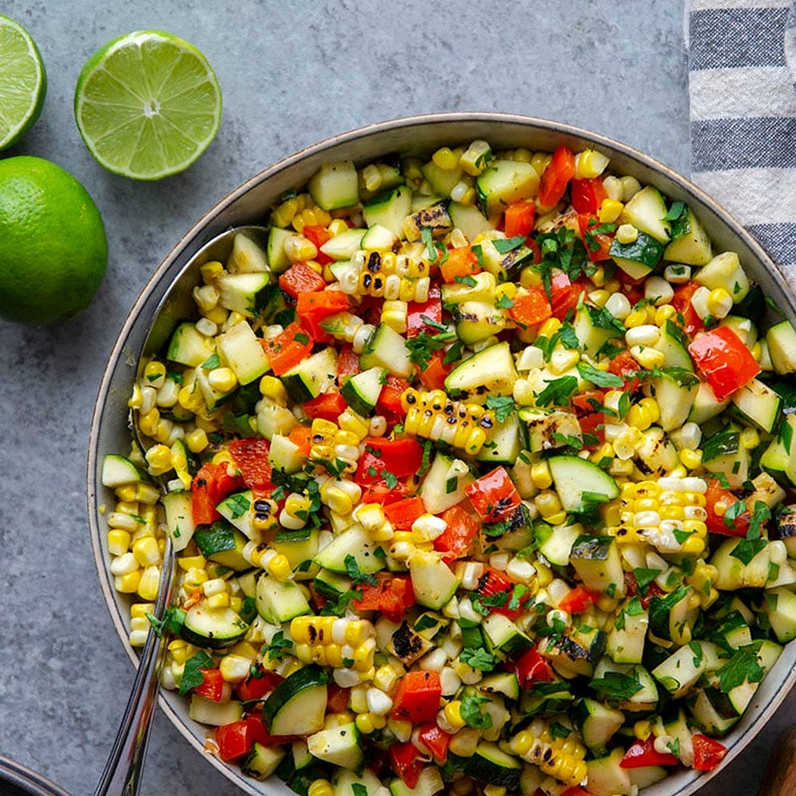 Charred Zucchini Mexican Sweet Corn Salad