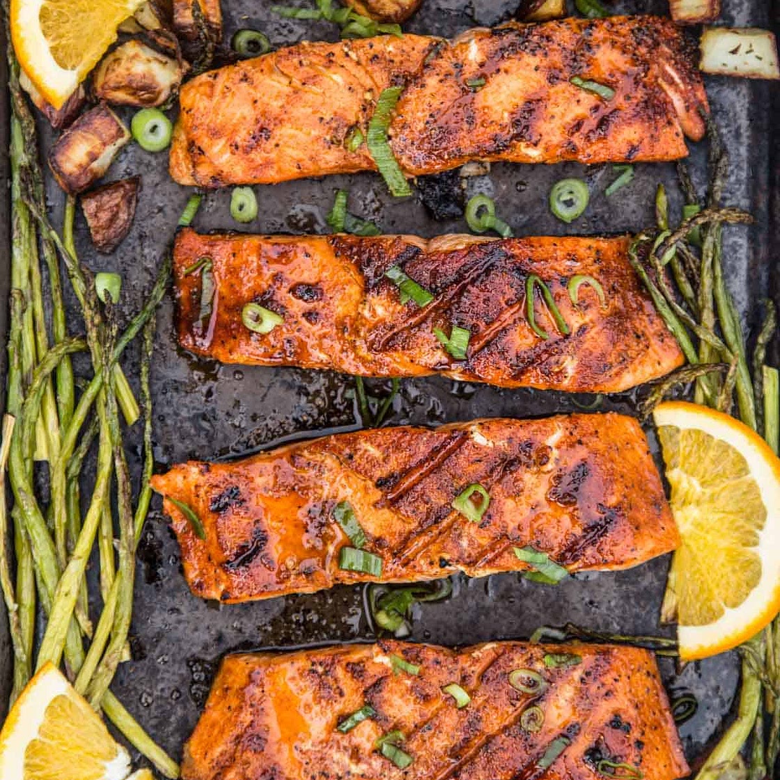 Grilled Orange Salmon with Maple Glaze