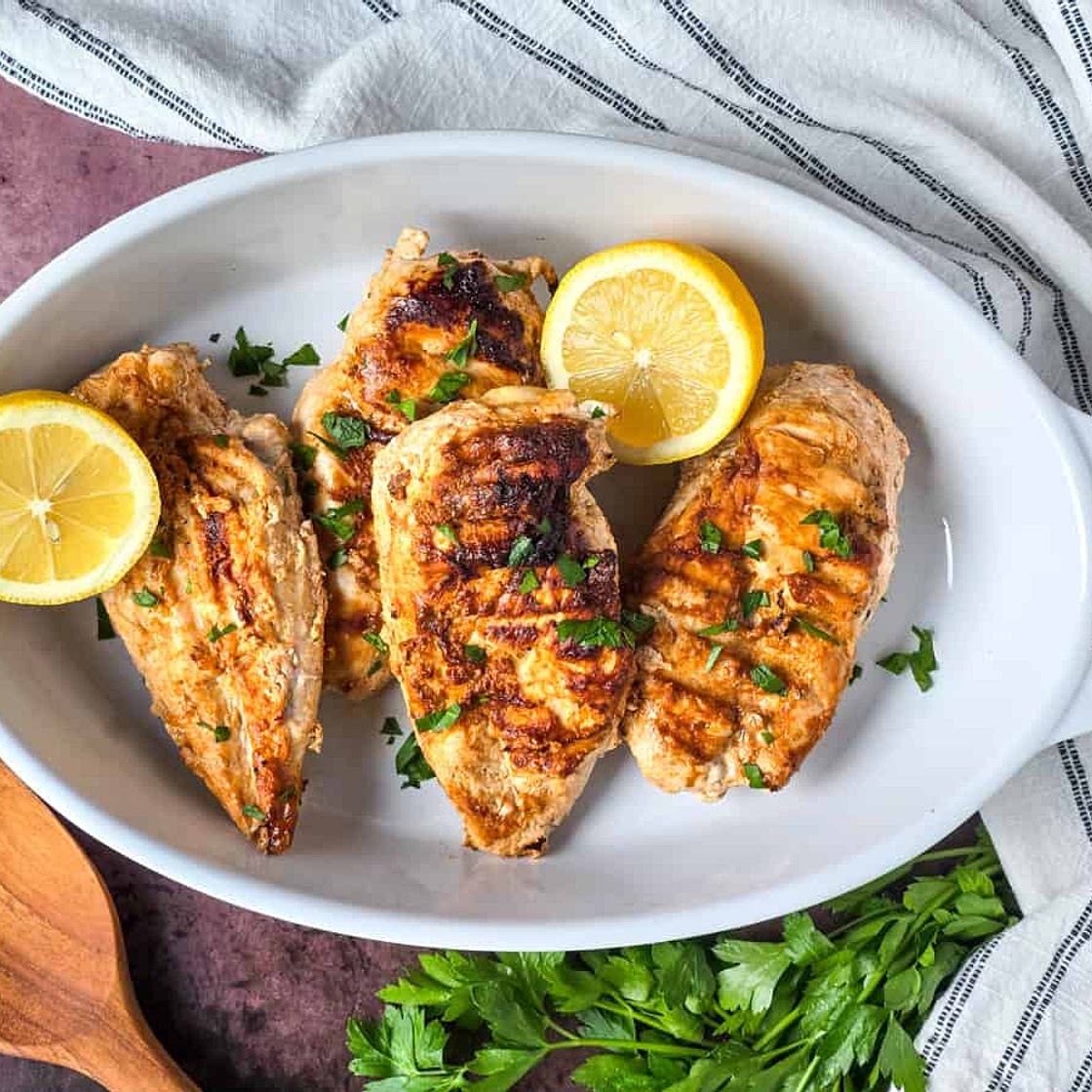 Lemon Garlic Greek Yogurt Marinated Chicken