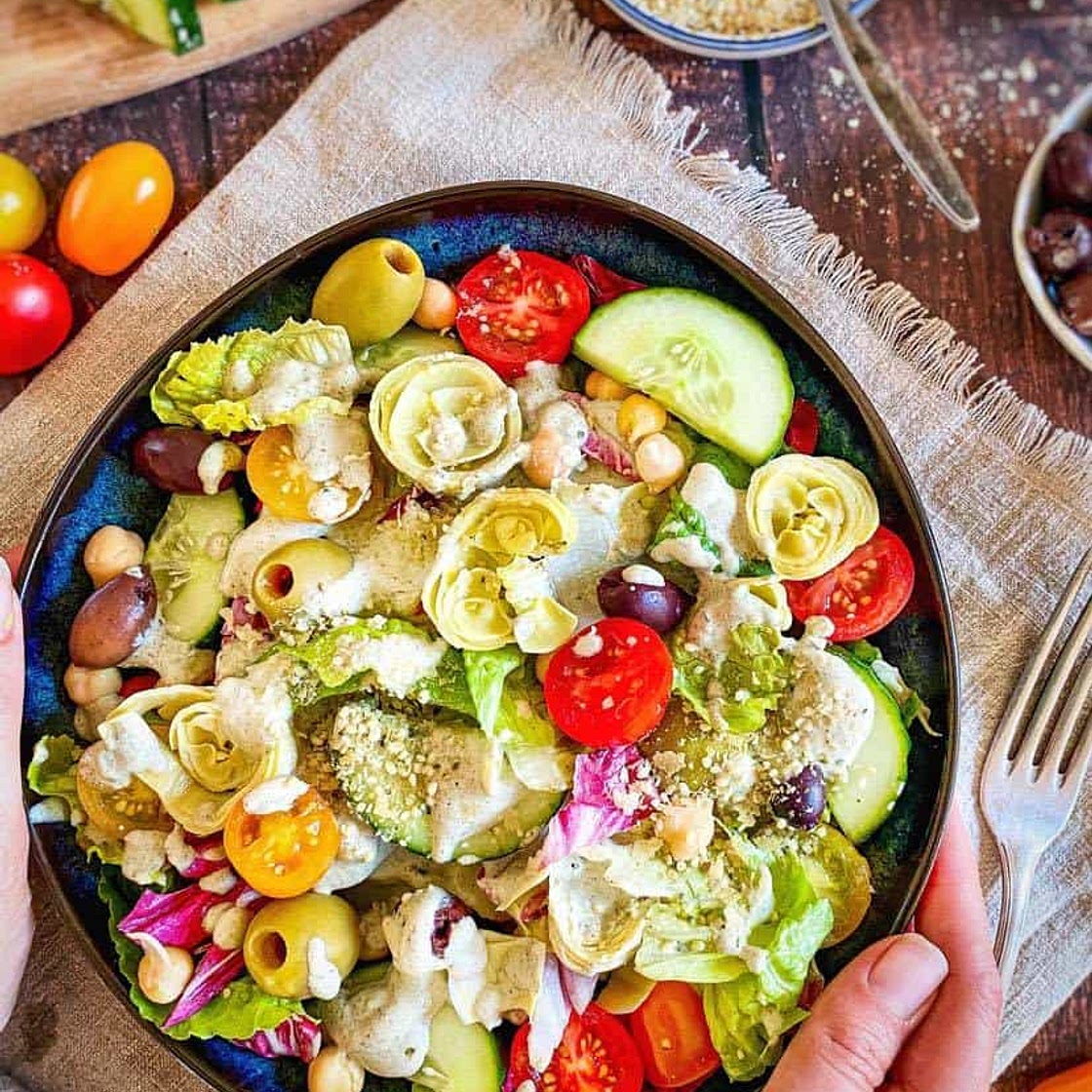 Vegan Italian Salad (Quick, Healthy, & Oil-Free)