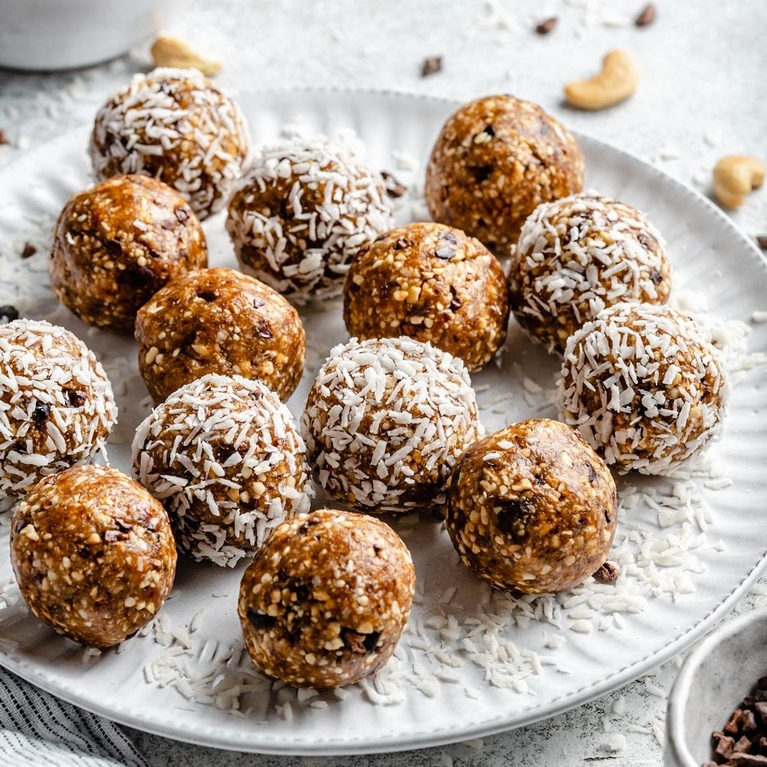 Salted Caramel Coconut Cashew Energy Bites