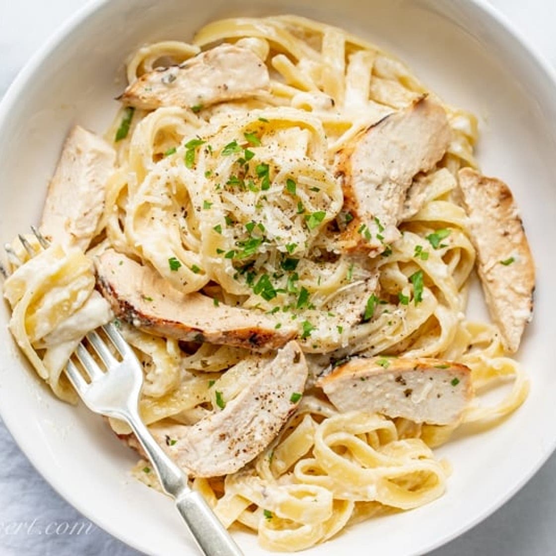 Grilled Chicken Fettuccine Alfredo