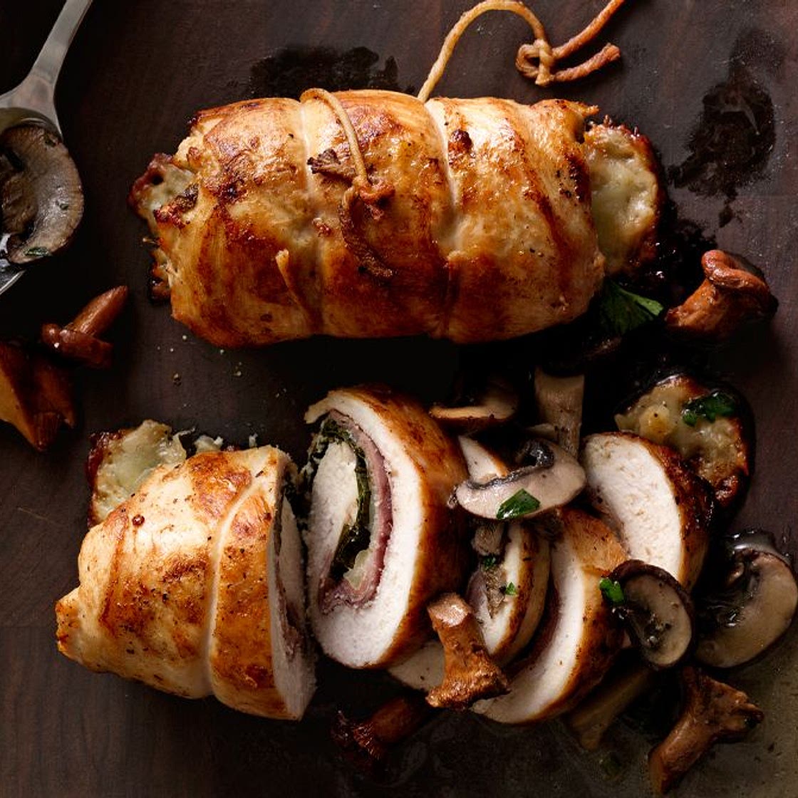 Prosciutto-Stuffed Chicken with Mushroom Sauce