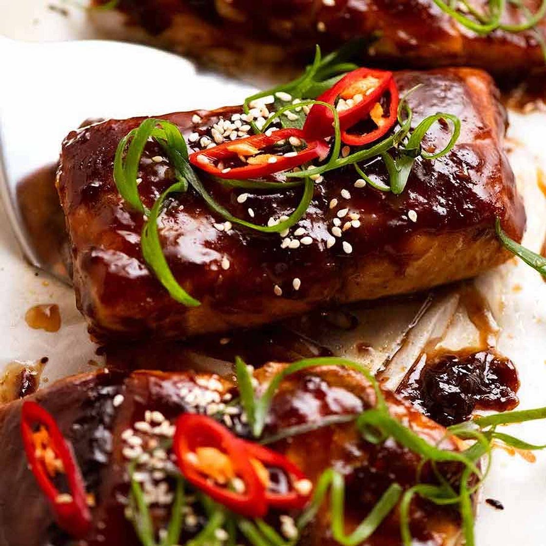 Asian Glazed Baked Barramundi (or other fish)