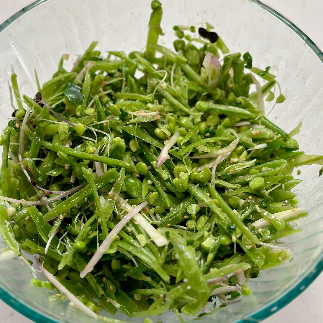 Sugar Snap Pea Salad with Miso Dressing
