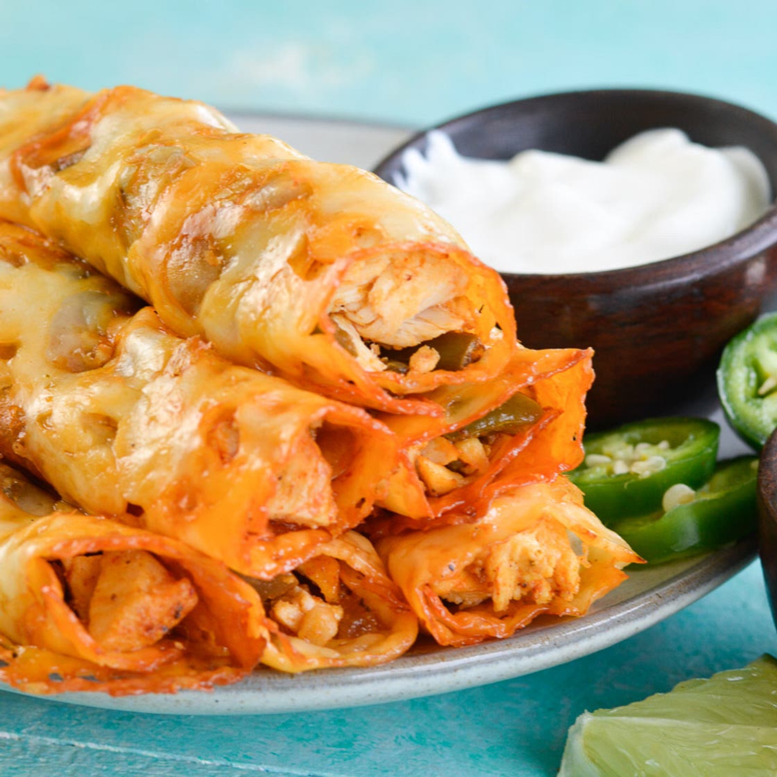 Keto Chicken Fajita Taquitos