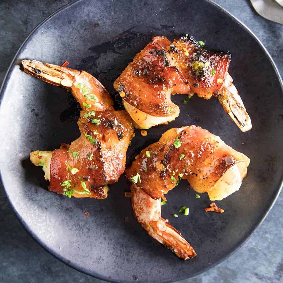 Habanero-Honey Glazed Bacon Wrapped Shrimp Recipe