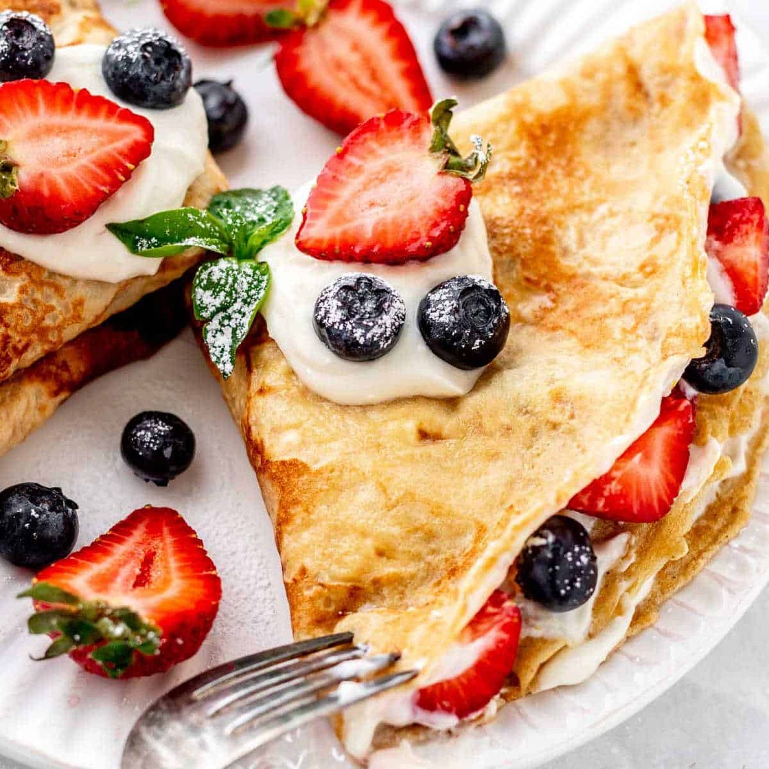 Healthy Crepe Recipe with Almond Milk {Dairy-Free}
