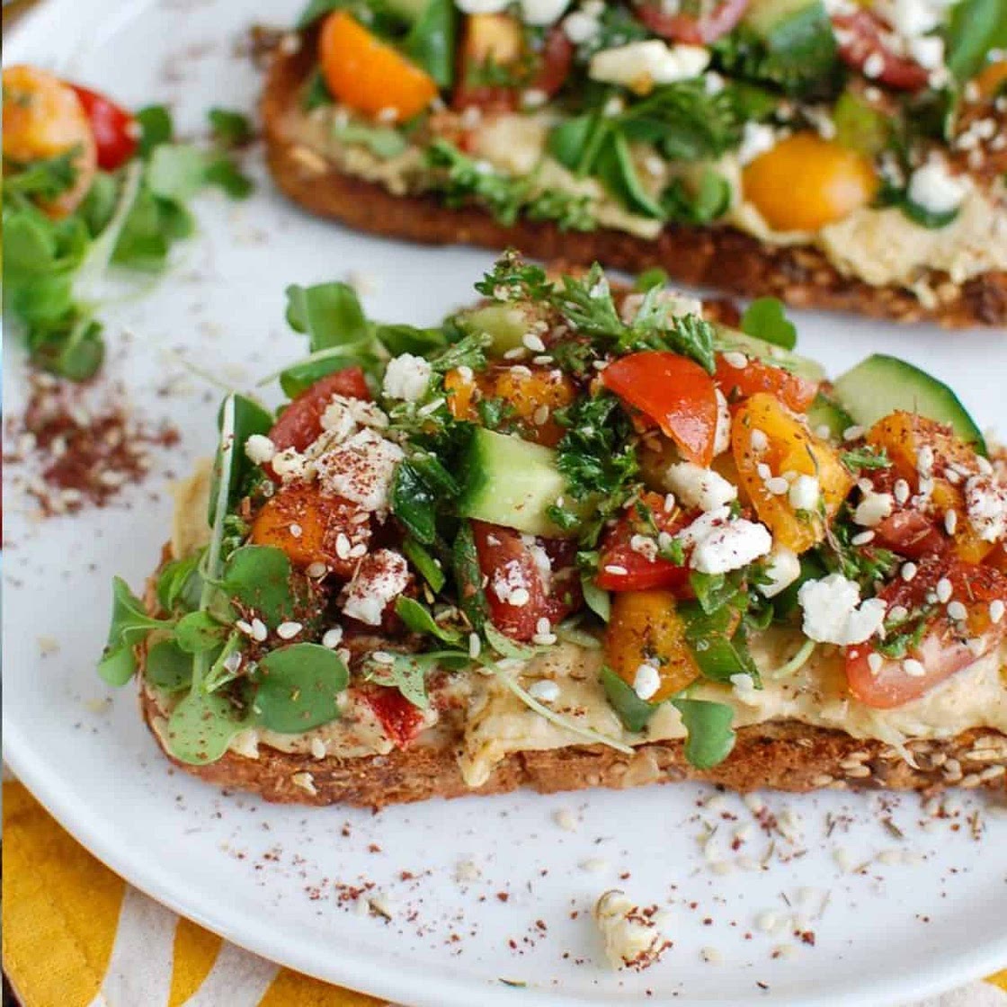 Mediterranean Hummus Toast with Za'atar