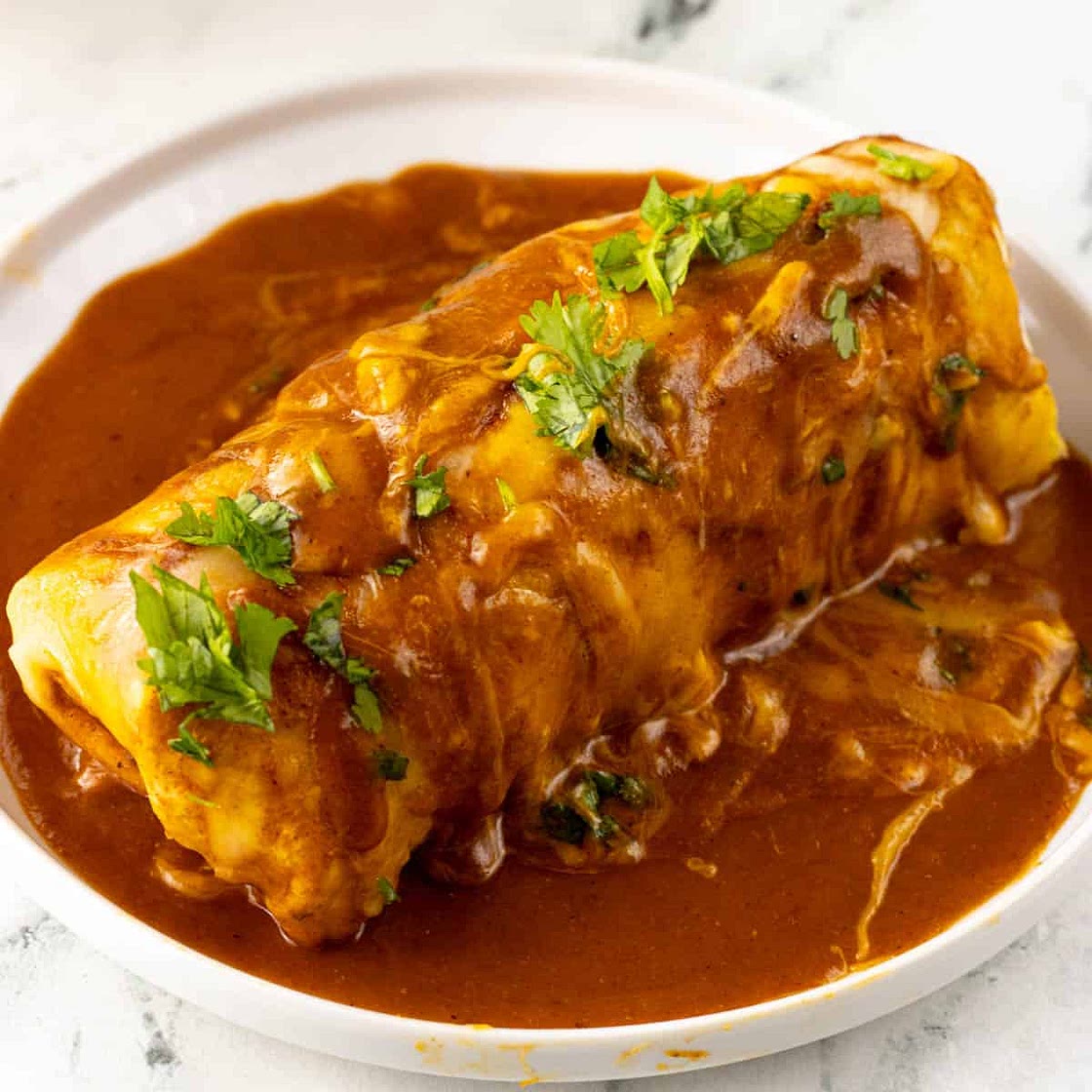 Saucy Ground Beef Wet Burrito