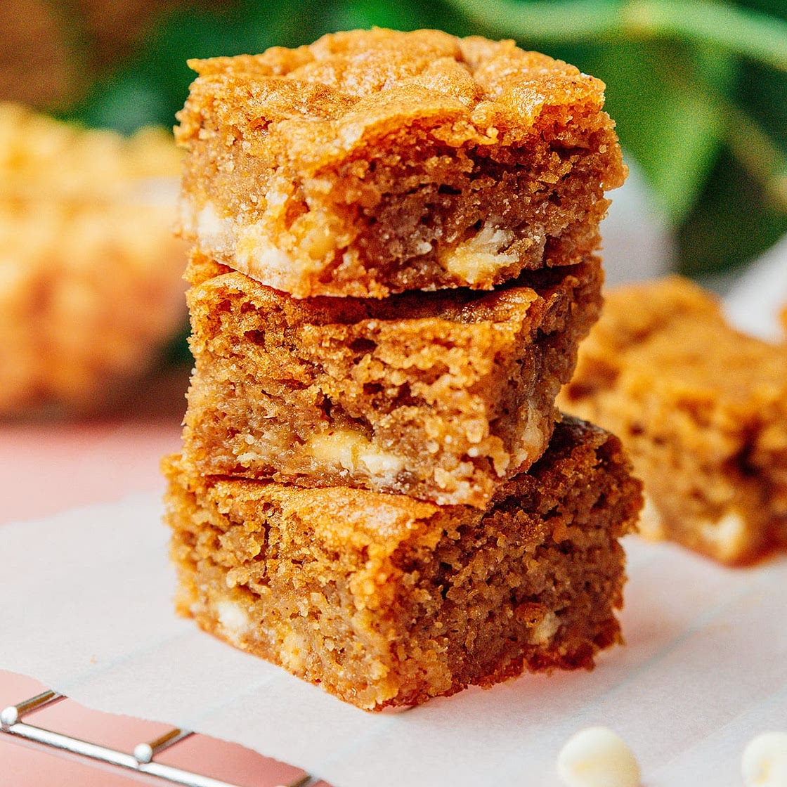 White Chocolate Chickpea Blondies (No Peanut Butter)
