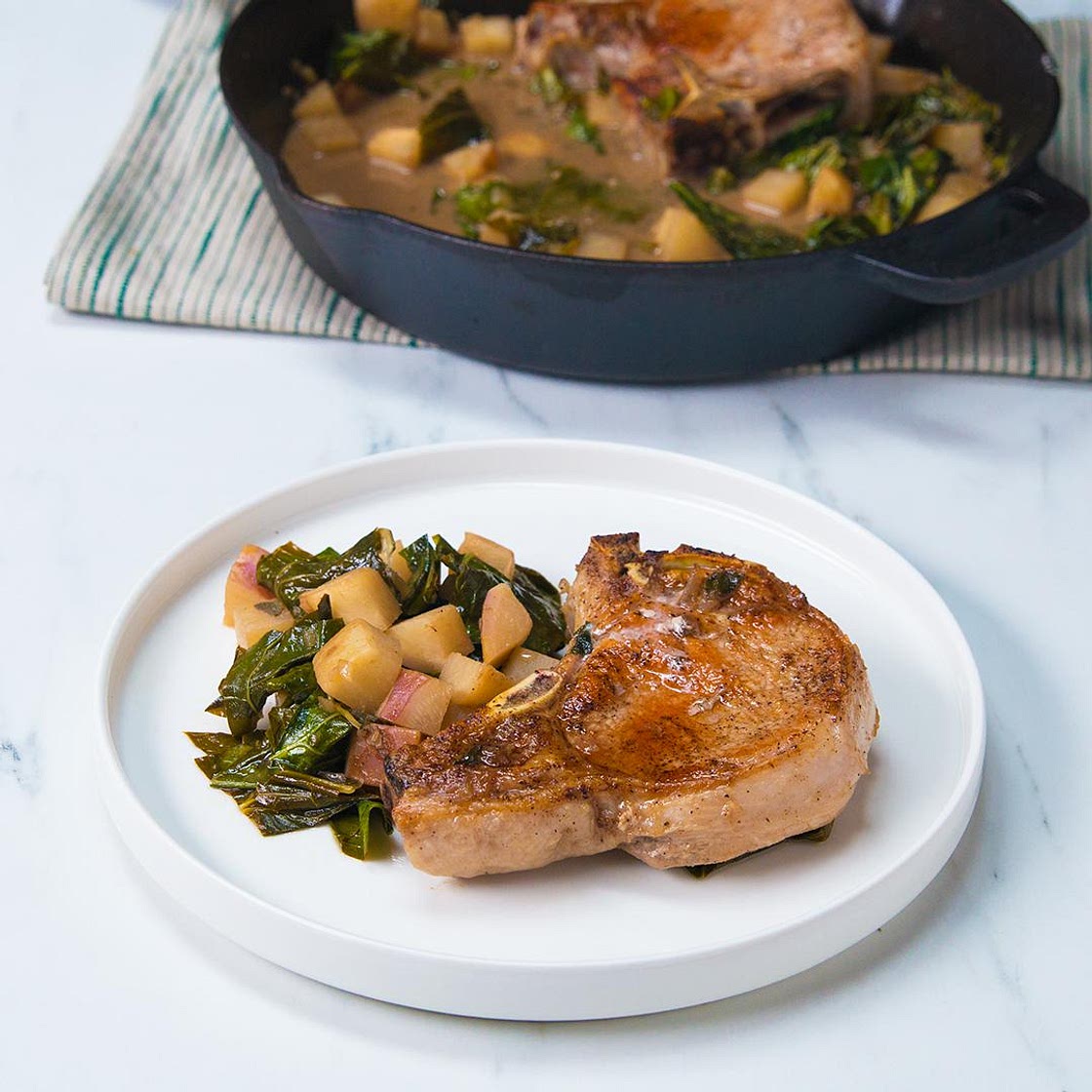 One-Pan Cider-Braised Pork Chops Recipe by Tasty