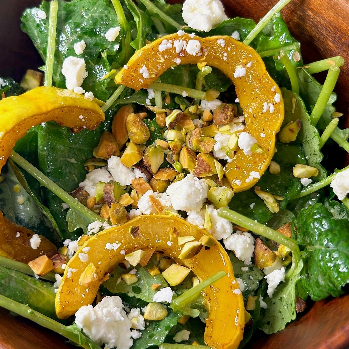 Kale Salad with Delicata Squash