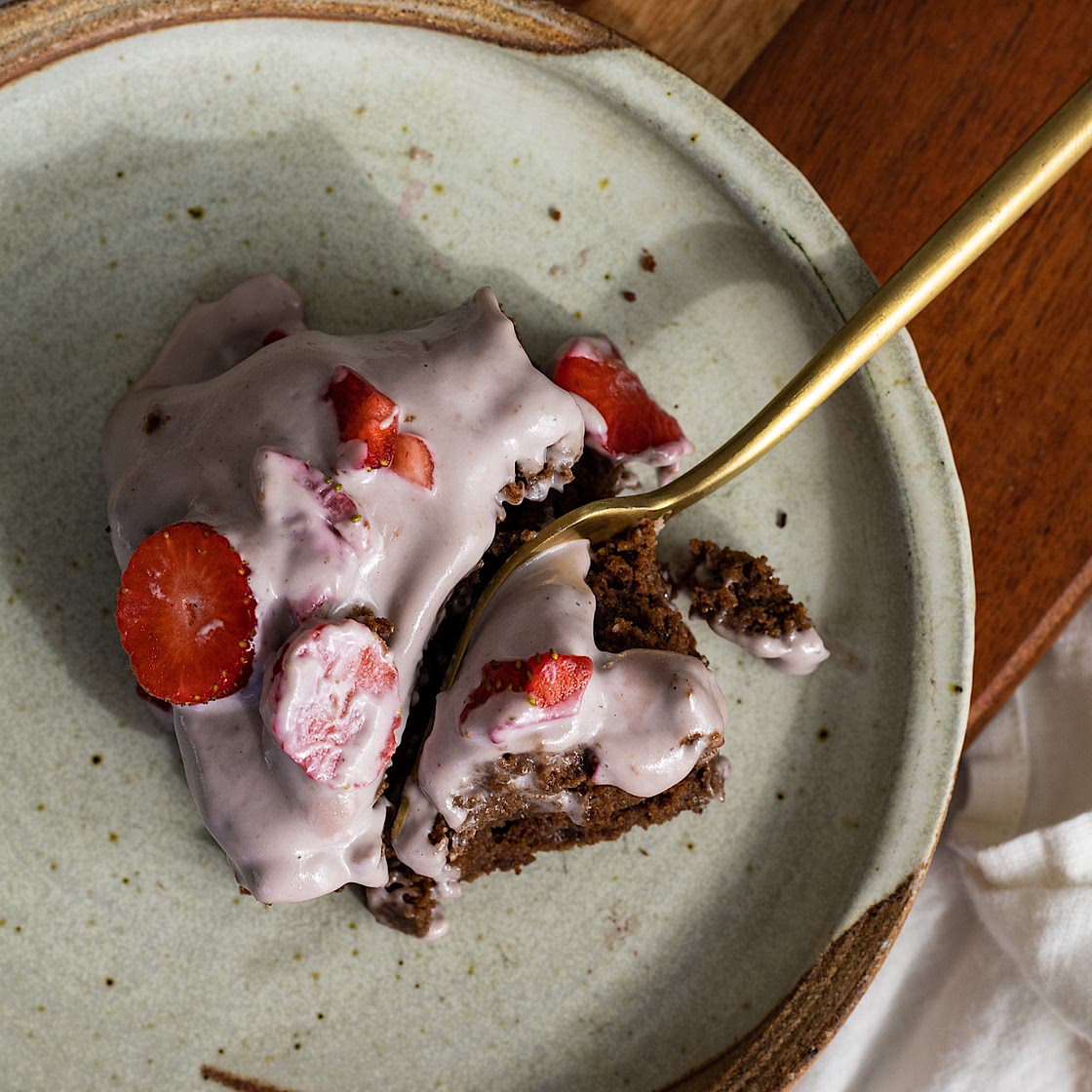 Vegan Chocolate Strawberry Cake