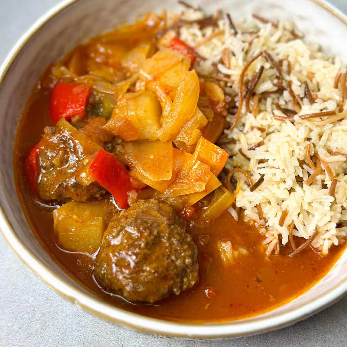 Hearty kafta and Potato Stew