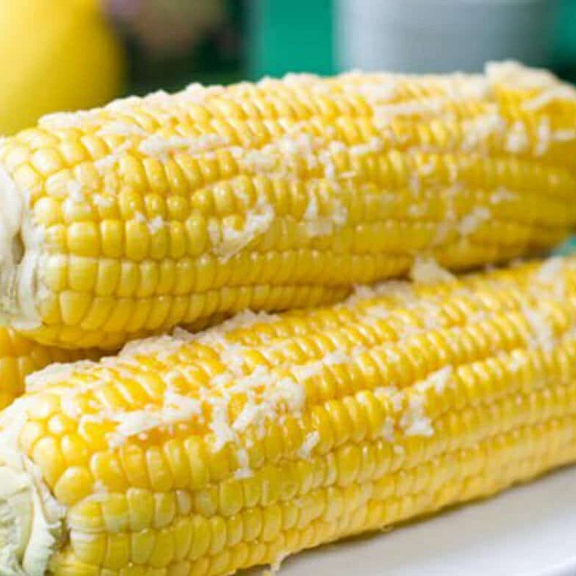 Corn on the Cob with Olive Oil, Parmesan, and Lemon