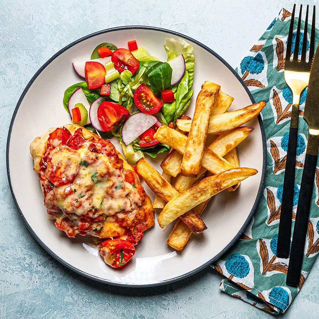 Pizza-topped chicken