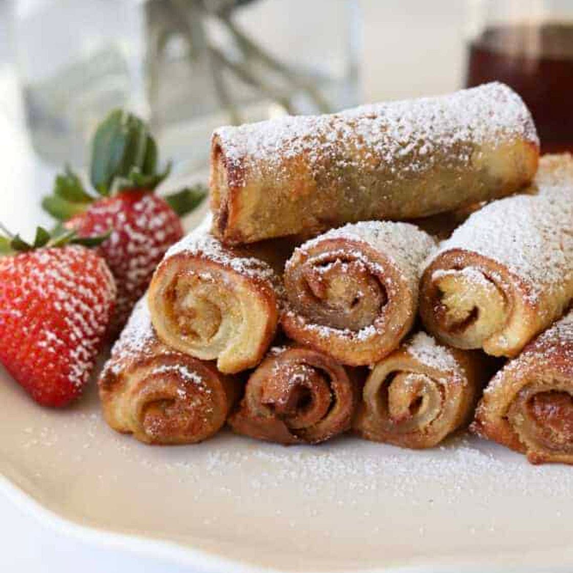 Cinnamon Roll French Toast Roll-Ups (Air Fryer Recipe)