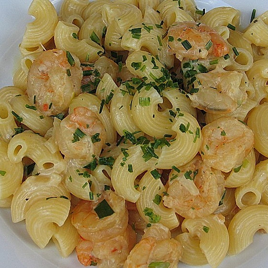 Nudeln in Krabben - Frühlingszwiebel - Sauce