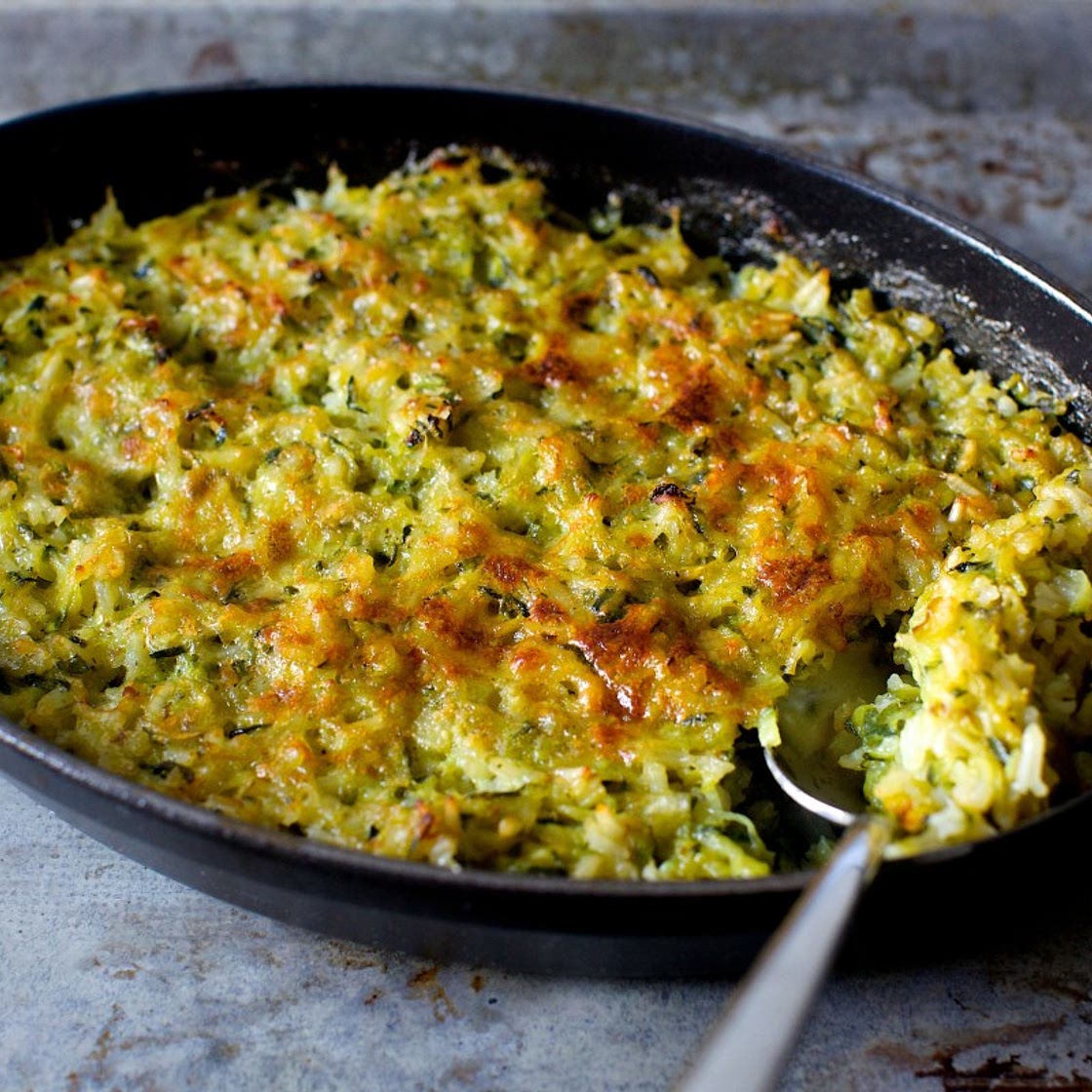 Zucchini, Rice and Cheese Gratin (Tian de Courgettes au Riz)