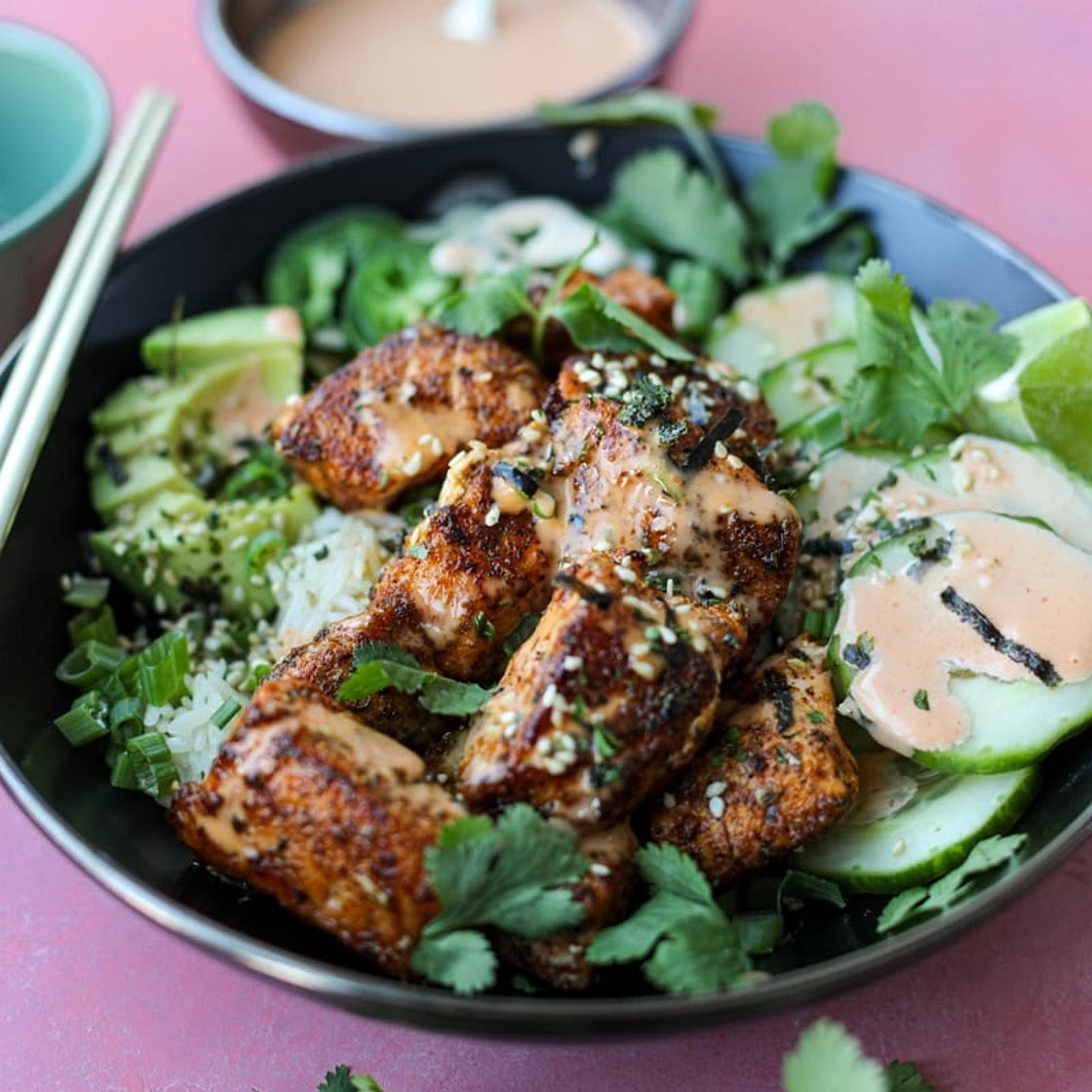 Spicy Salmon Roll Bowls