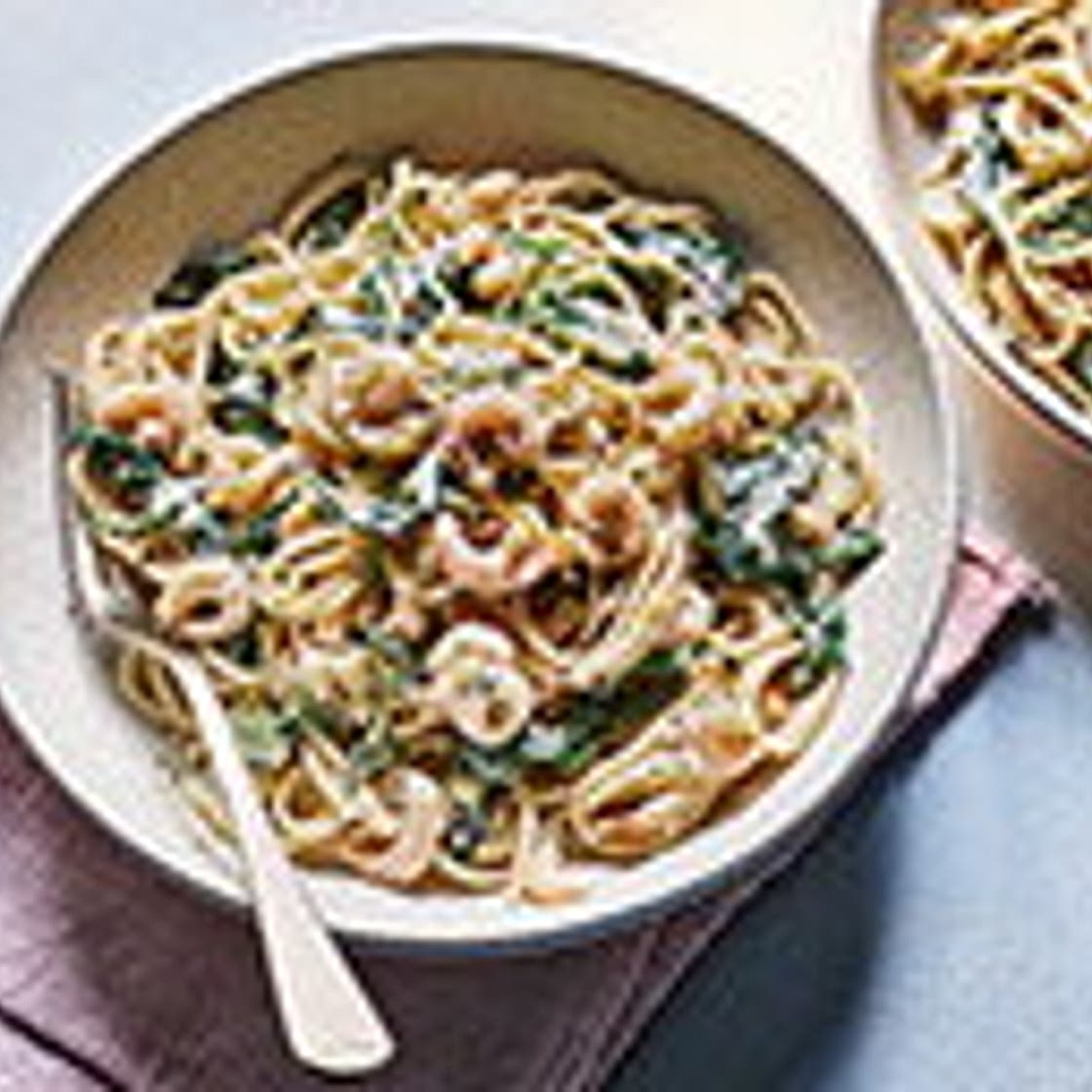 Creamy lemon and prawn spaghetti