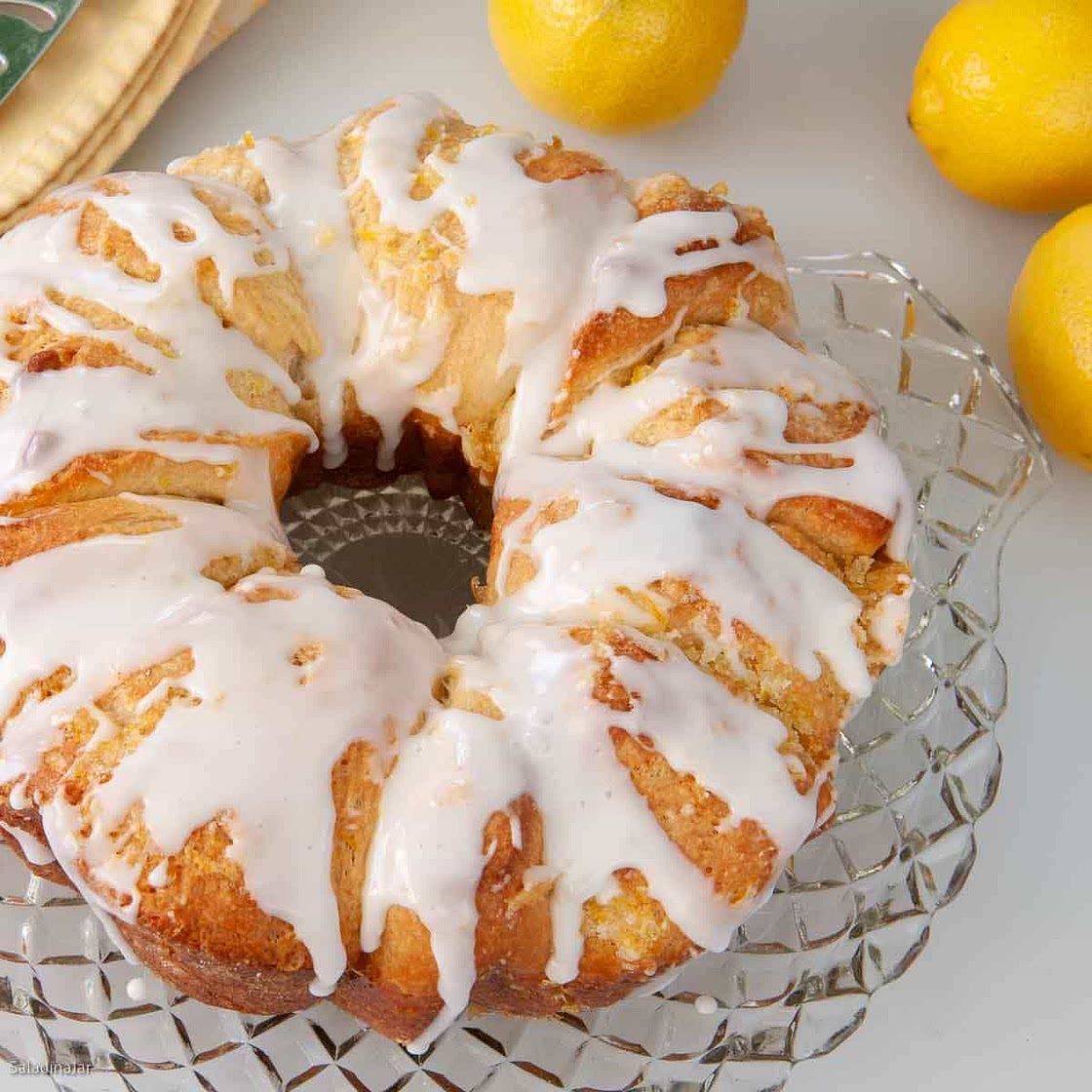 Glazed Lemon Pull-Apart Bread (Bread Machine Dough)