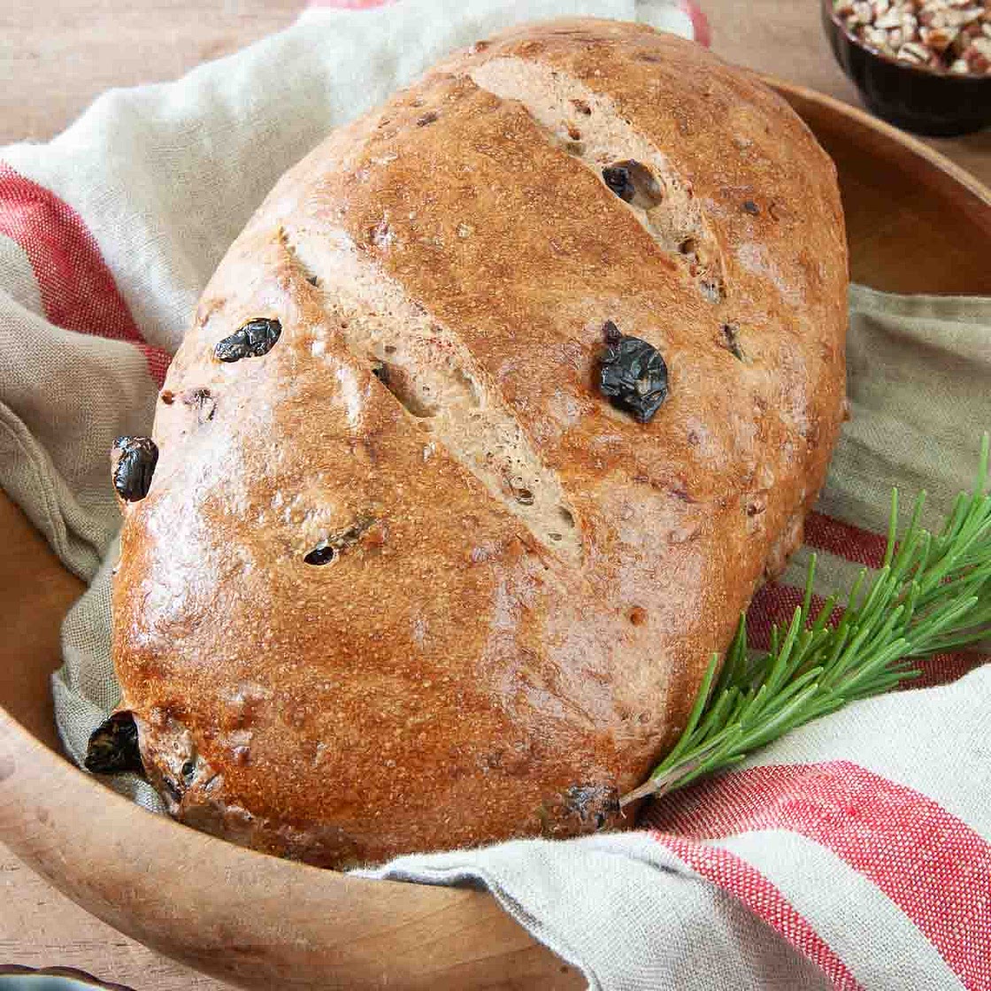 Rosemary Cranberry Bread with Pecans (Bread Machine Dough)