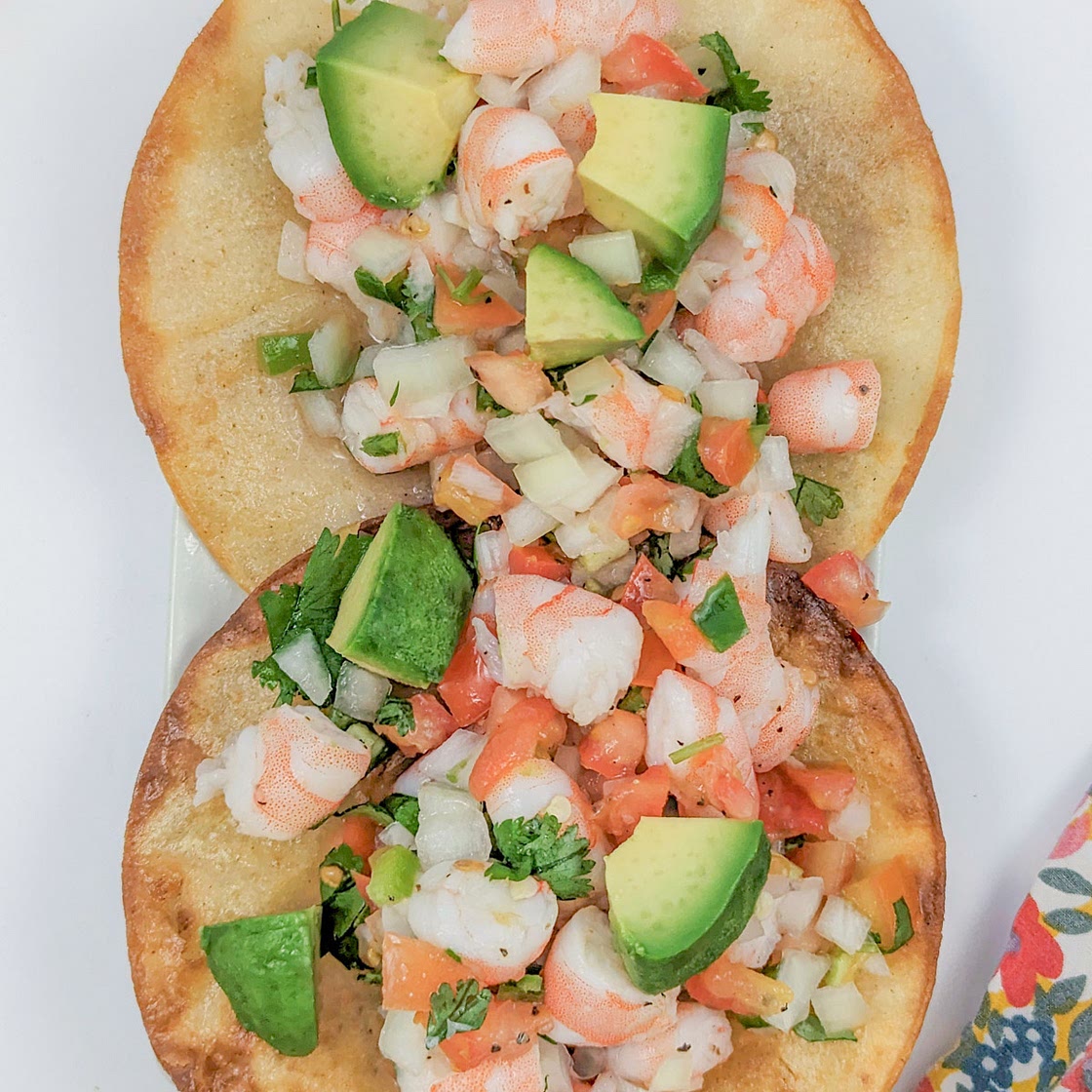 Ceviche de Camaron Tostada
