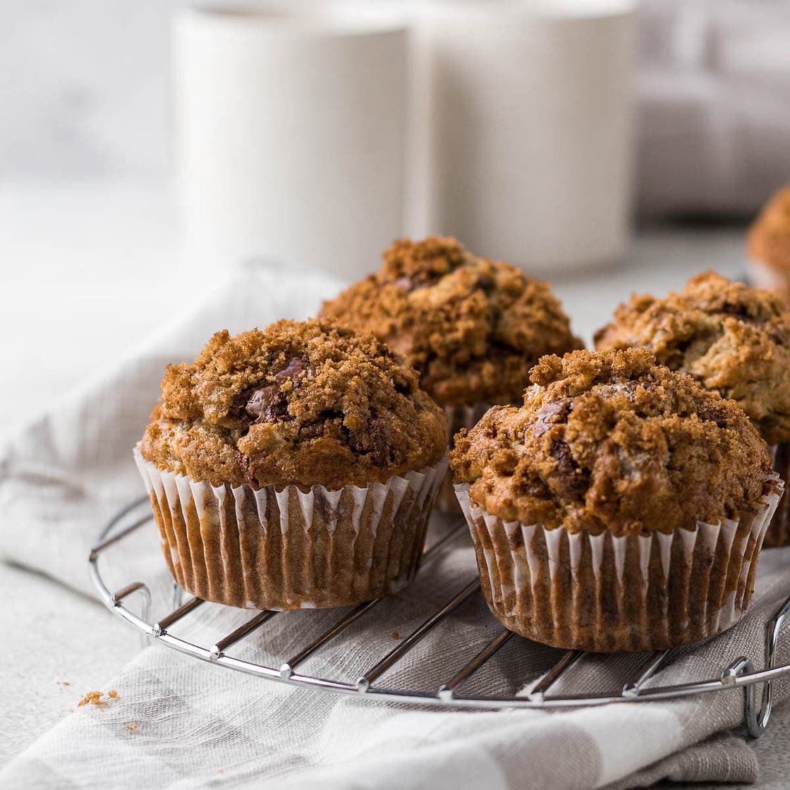 Banana Walnut Chocolate Chip Muffins
