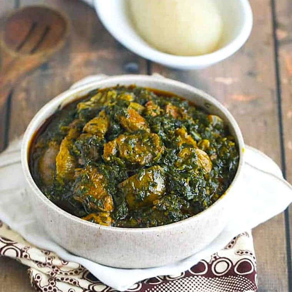 Eru Soup (Spinach or Okazi Leaves)