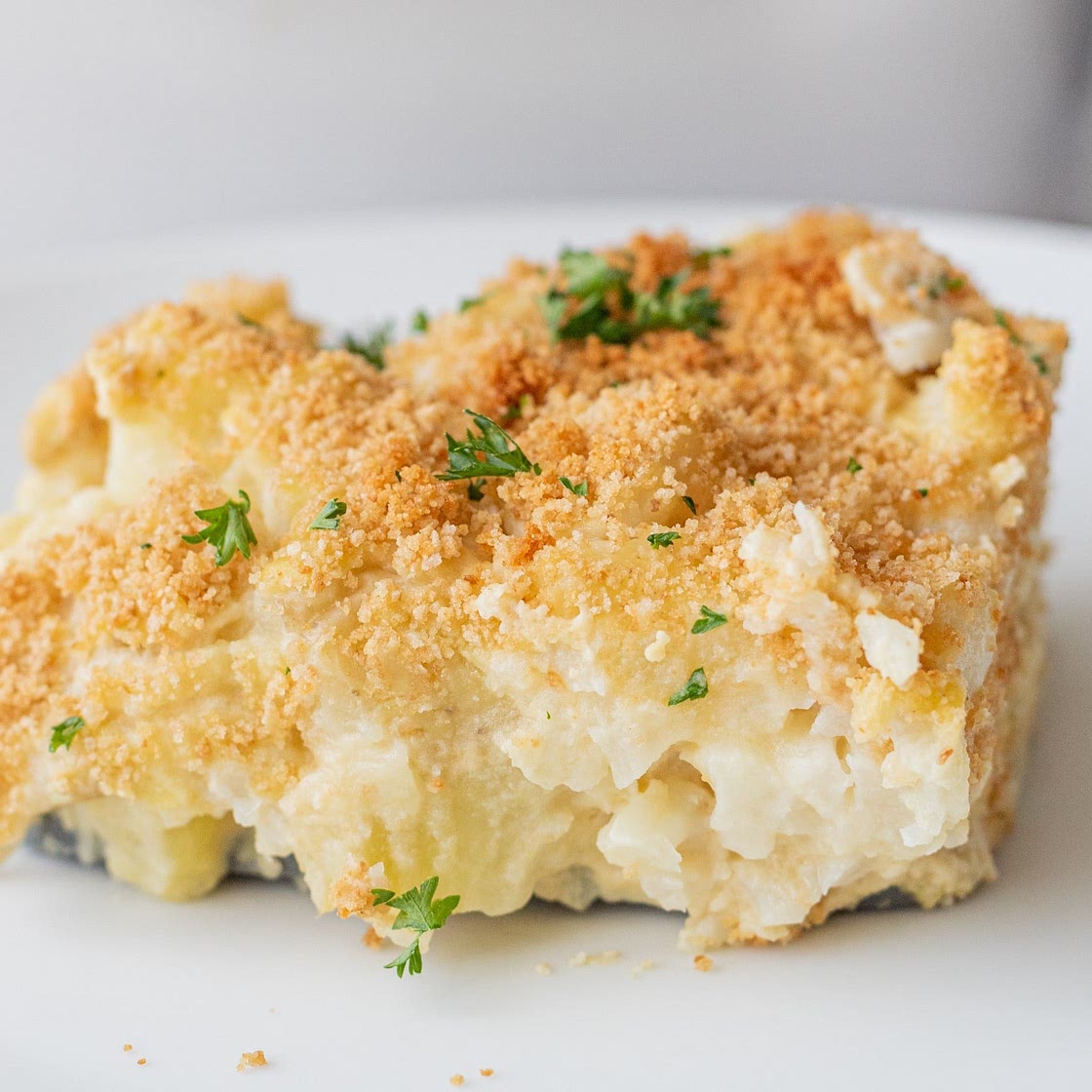 Vegan Cheesy Cauliflower Potato Casserole