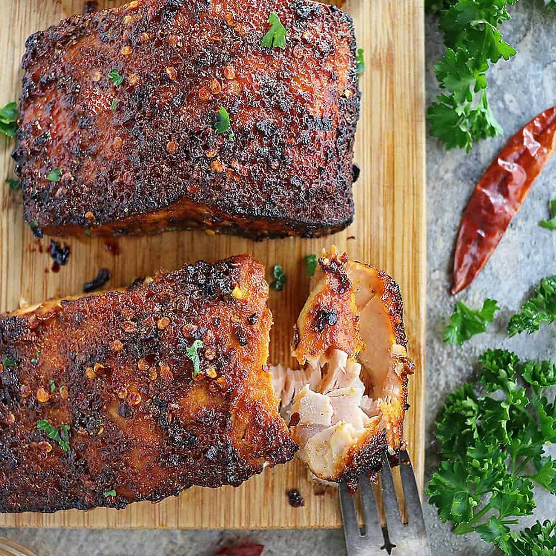 Easy Sweet Spicy Air Fryer Salmon