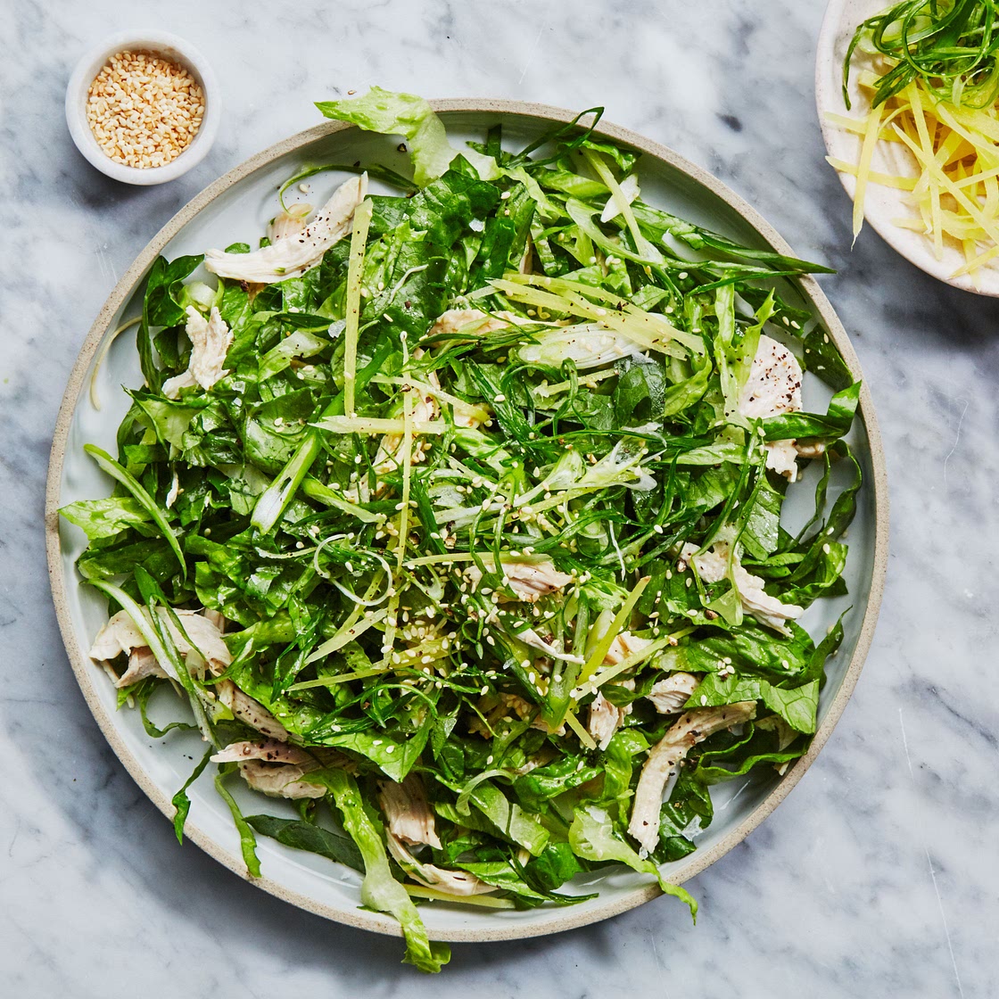 Shredded Chicken Salad With Creamy Miso Dressing
