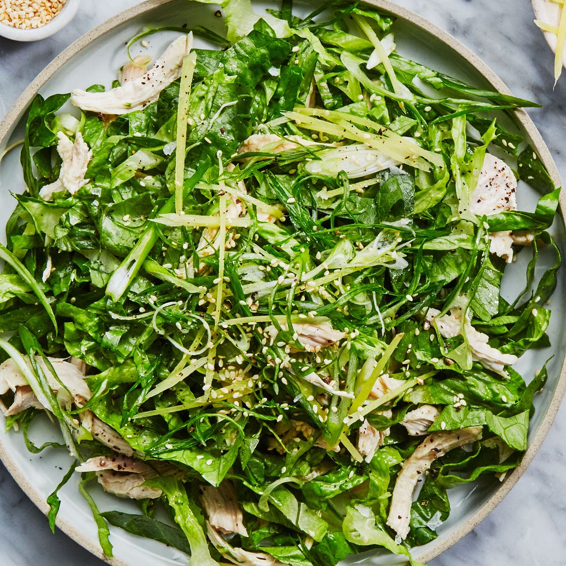 Shredded Chicken Salad With Creamy Miso Dressing