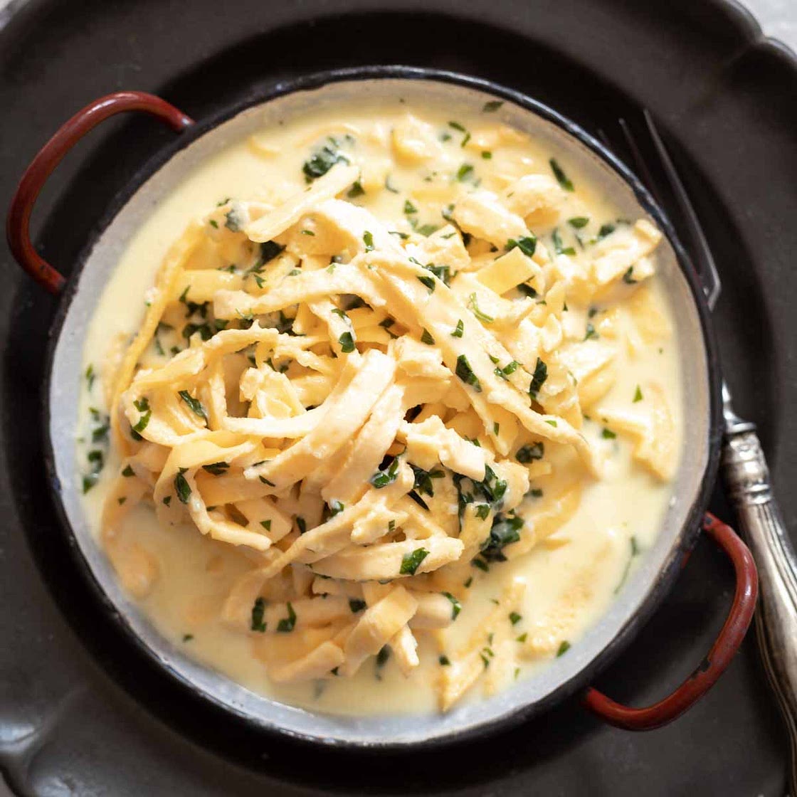 Easy Keto Fettuccine Alfredo with Homemade Noodles