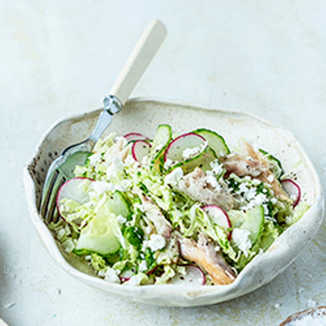 Mackerel, Cabbage and Feta Salad