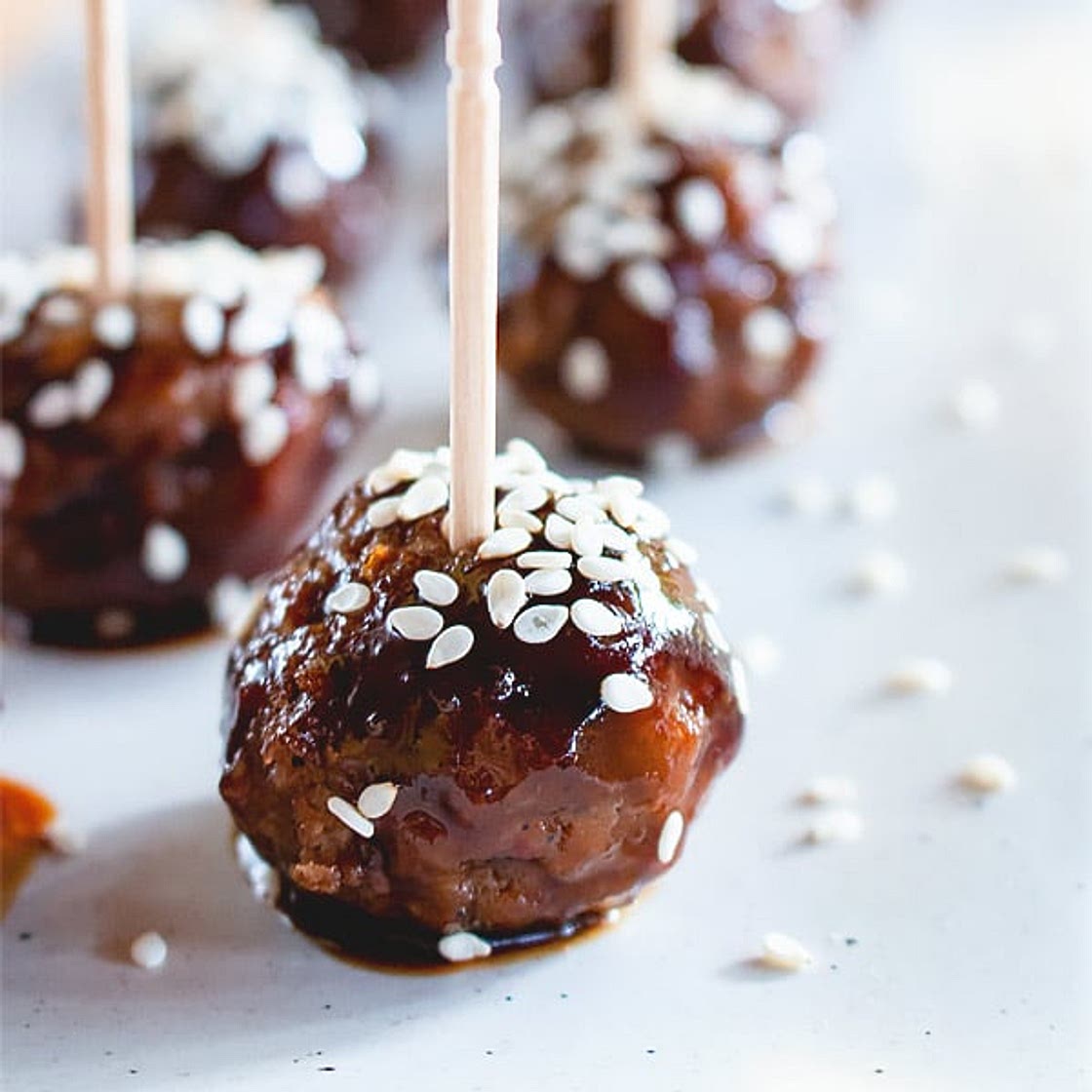 Sticky Asian Meatball Appetizers