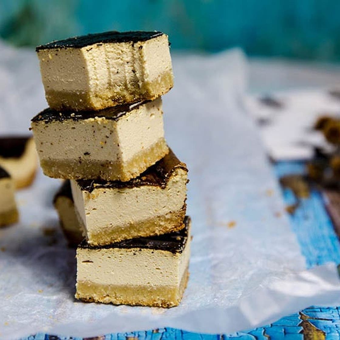 Keto Basque Cheesecake Slice