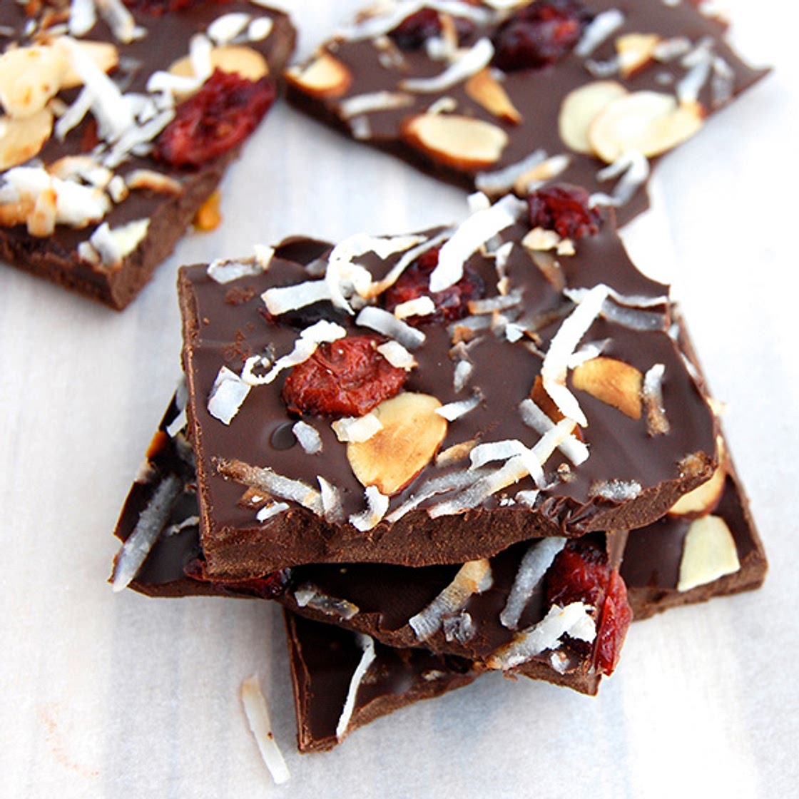 Dark Chocolate Bark with Nuts & Tangy Fruit