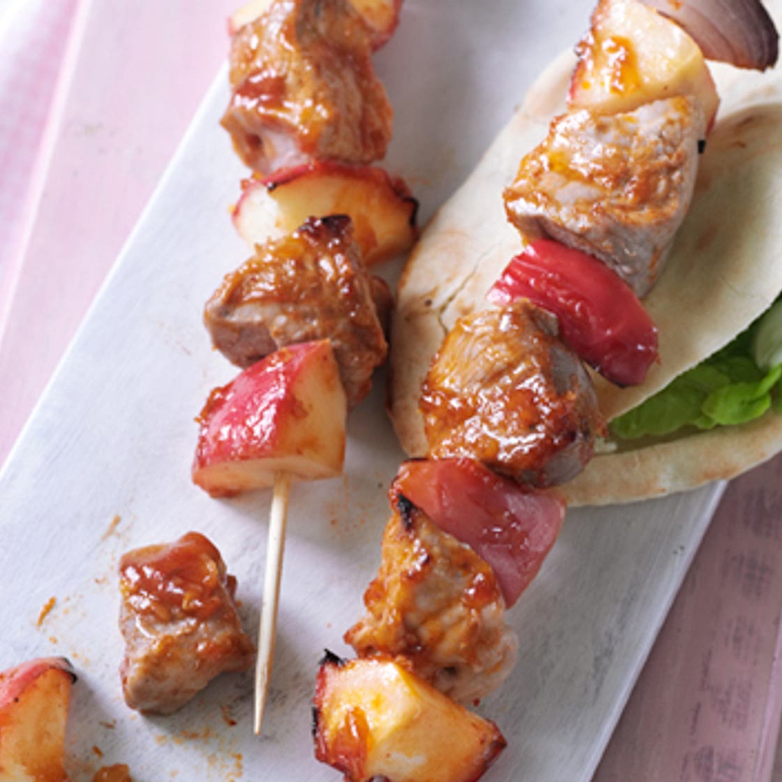 Pork & Apple BBQ Kebabs