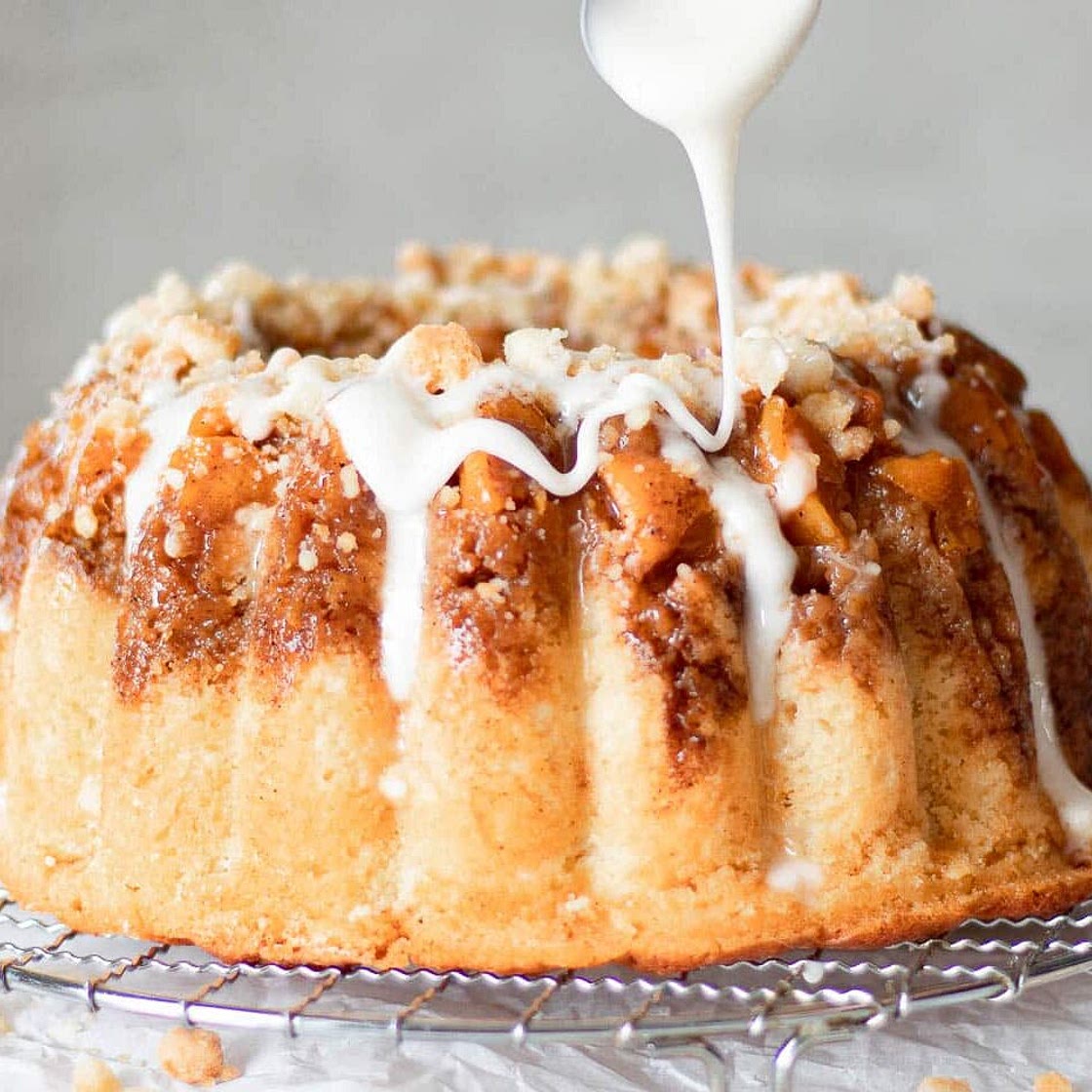 Southern Peach Cobbler Pound Cake with Cream Cheese